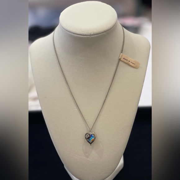 Murano Glass Millefiori Heart Pendant Necklace Vintage NWT - Picture 6 of 14